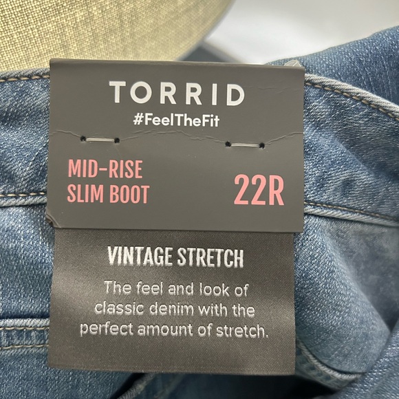 🍒 Torrid NWOT Mid Rise Slim Boot Vintage Stretch Jeans Size 22 - Picture 3 of 7